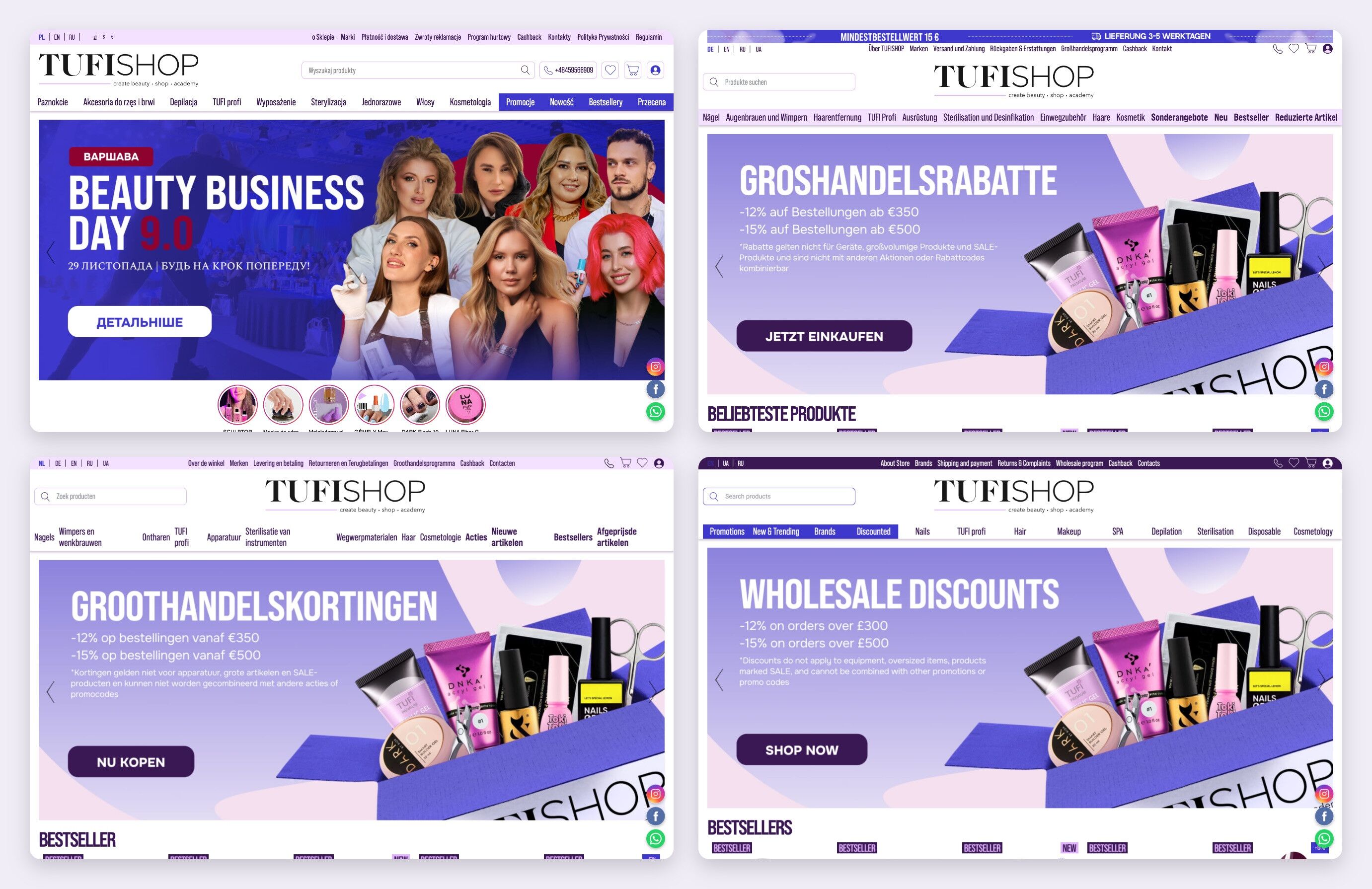 TUFI - Online stores for European markets