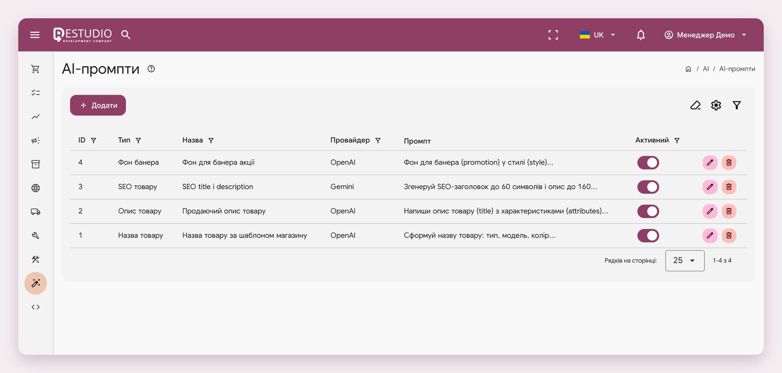 Restudio CRM - e-commerce platform - фото 5