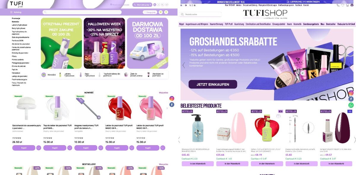 TUFI - Online stores for European markets
